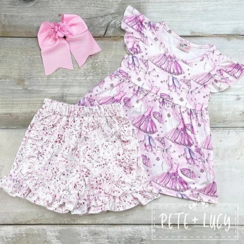 Pete + Lucy Princess Dancer Shorts Set Size 10/12, 9-12M, 0-6M